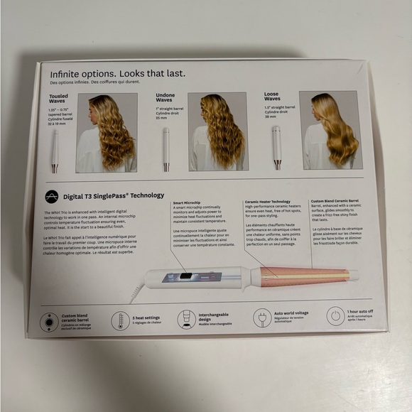 New T3 Whirl Trio Styling Wand With 3 Interchangeable Barrels MSRP:$325 - Picture 6 of 7